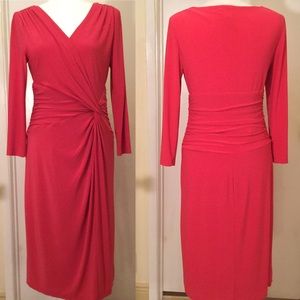 Faux Wrap V-neck Dress - Lauren by Ralph Lauren